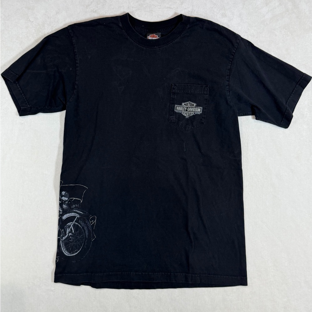 Vintage Harley-Davidson Large USA Loveland Colorado Black Thunder Mountain Tee